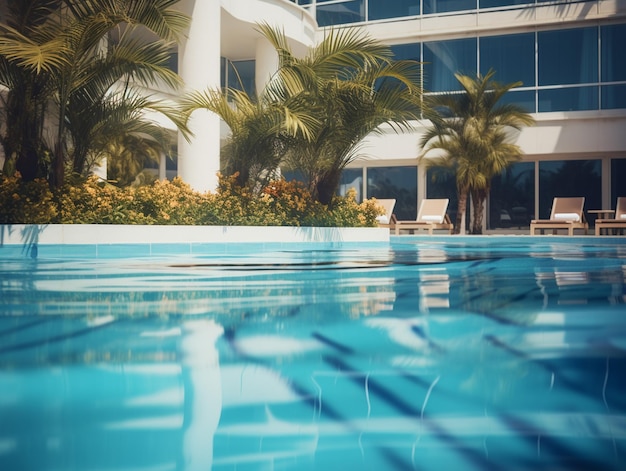 Photo de concept de piscine d'été de luxe