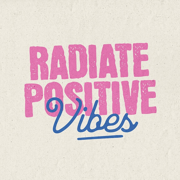 Photo photo de la conception de la typographie des vibrations positives