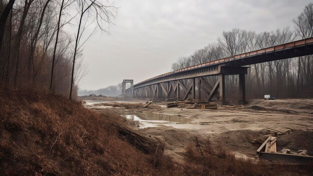 Une photo de la construction d'un pont