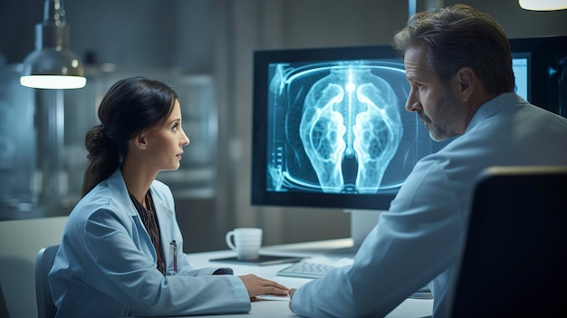 Une photo d'une consultation de téléradiologie