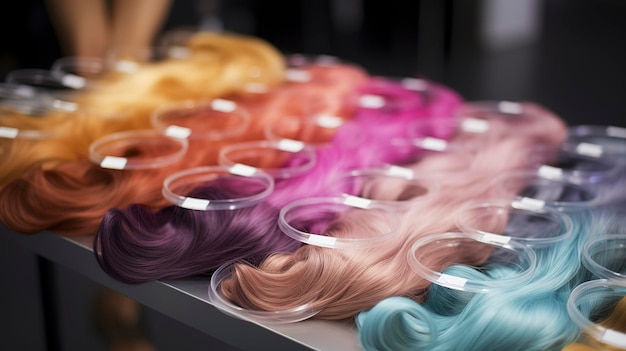 Photo une photo de couleur de cheveux mélangée et préparée pour l'application