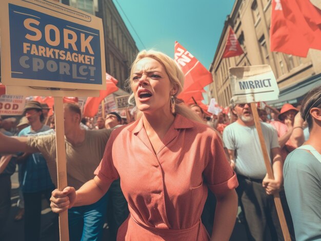 Photo photo couleur historique d’une femme menant une manifestation