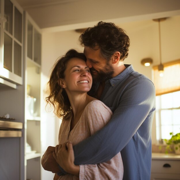 photo de couple s'embrassant générée par l'IA