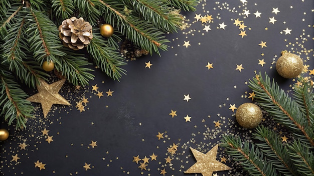 Photo couronne de Noël gratuite avec des cloches et un ruban carte de vœux de Noël bord avec espace de copie