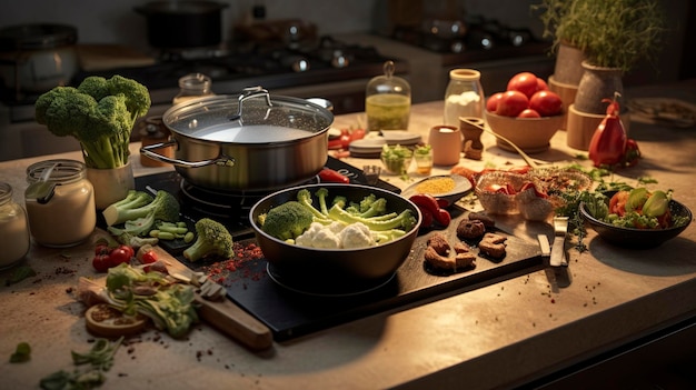 Une photo d'un cours de cuisine gourmande à la maison