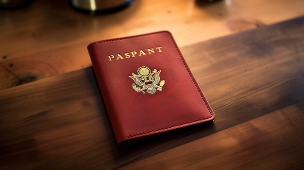 Une photo d'une couverture de passeport en cuir faite à la main