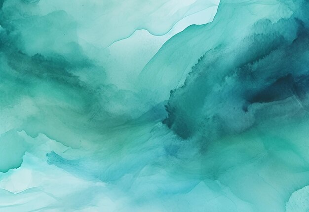 Photo d'un décor d'arrière-plan à l'aquarelle peint à la main avec un mélange abstrait de bleu et de vert