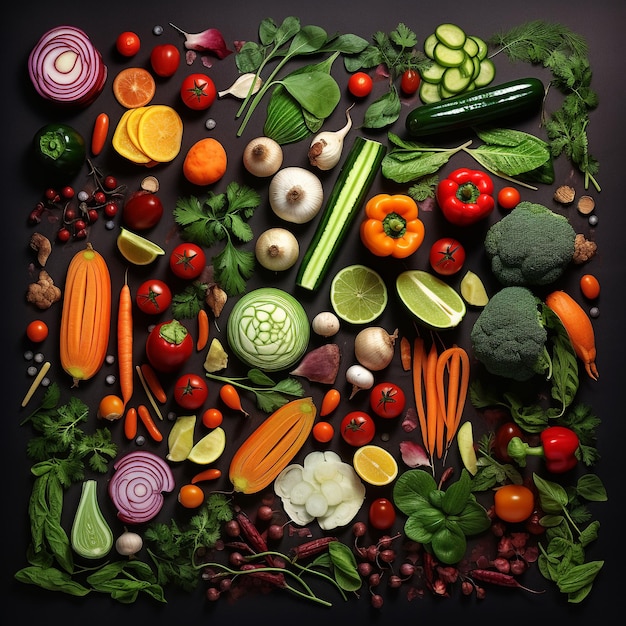 photo d'une délicieuse assiette de légumes