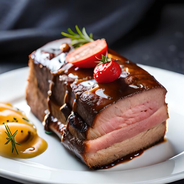 photo d'une délicieuse escalope de rôti de boeuf