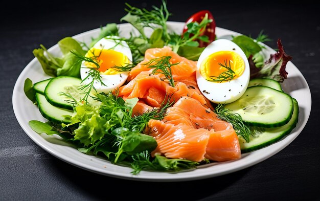 Photo d'une délicieuse salade de légumes saine