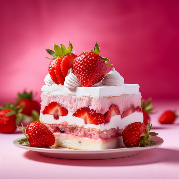 photo d'un délicieux gâteau aux fraises