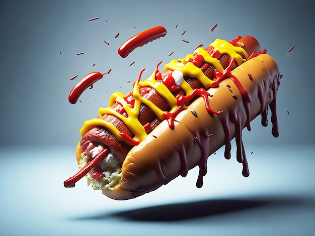 Photo délicieux hot dog ai généré