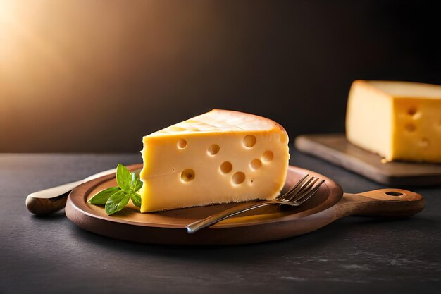 Une photo de délicieux morceaux de fromage.