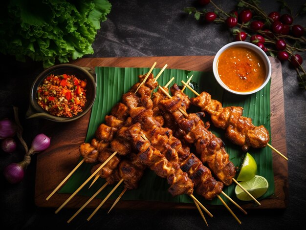 Une photo de délicieux morceaux de satay