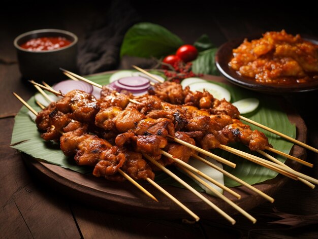 Photo une photo de délicieux morceaux de satay