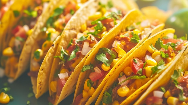 Photo une photo d'un délicieux taco mexicain traditionnel