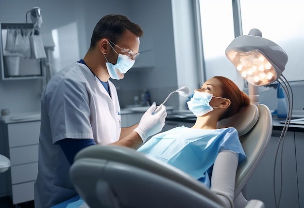 Photo d'un dentiste effectuant des traitements dentaires professionnels