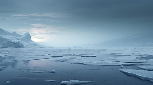 Une photo d'un désert polaire habité par la glace antarctique