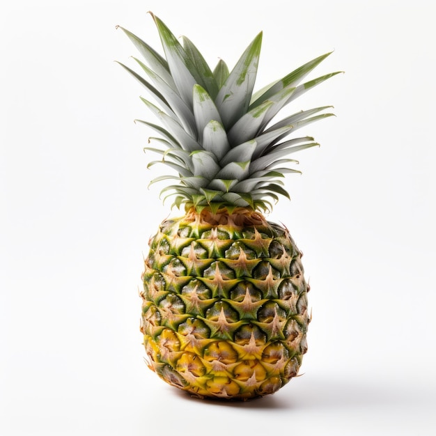 Photo détaillée 8k d'ananas sur fond blanc