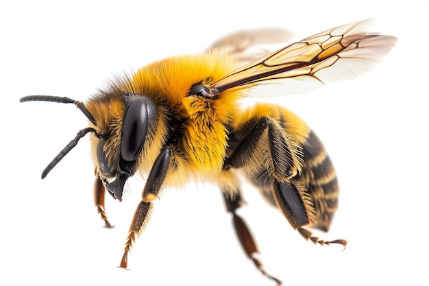 Une photo détaillée d'une abeille