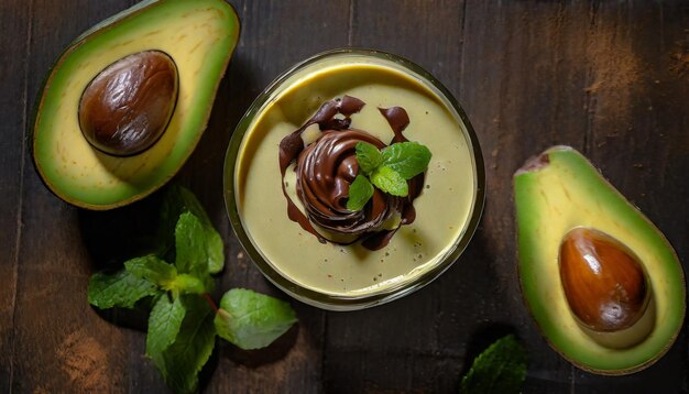 photo détaillée du milk-shake à l'avocat