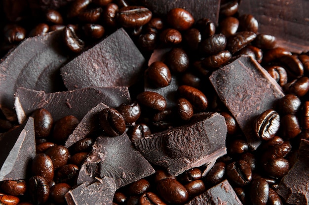 Une photo détaillée des grains de café