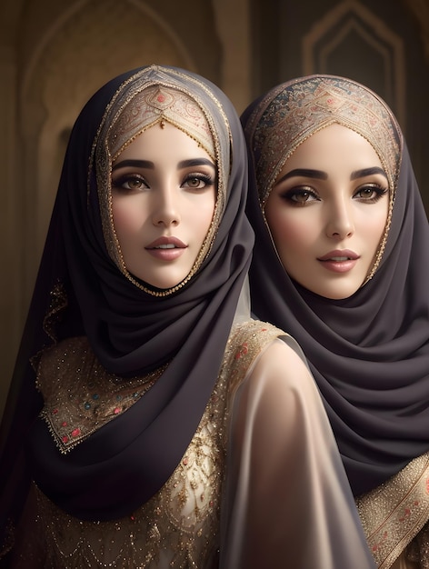 Photo de deux femmes en hijab