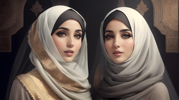 Photo de deux femmes en hijab