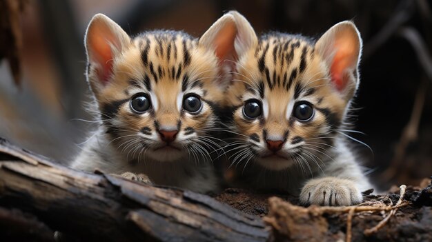 photo de deux ocelots qui fondent le cœur avec un accent sur l'expression de l'amour