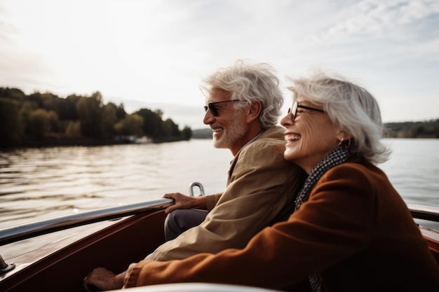 Une photo de deux personnes ensemble sur un bateau.