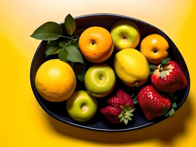 photo de différents fruits sur un fond clair ou plat