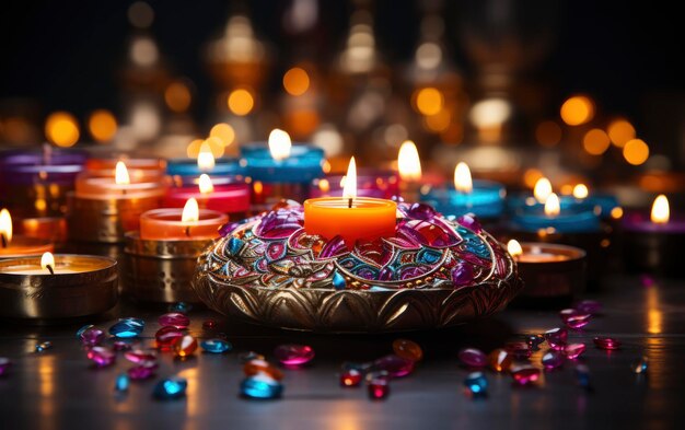 Photo une photo de diwali avec un bel arrière-plan