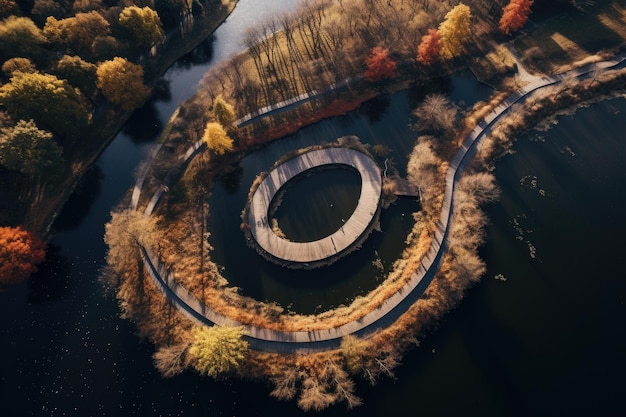 photo de drone d'une serpentine