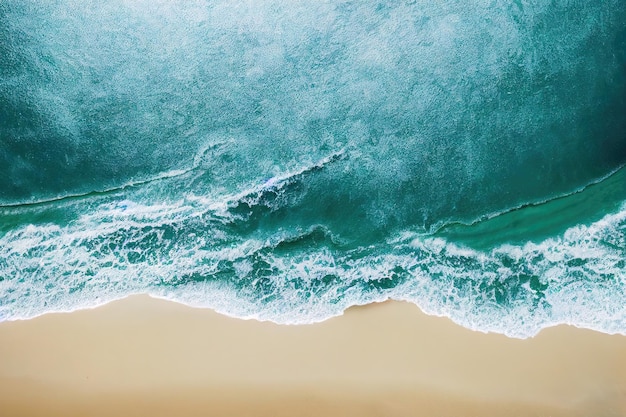 Photo de drone spectaculaire de la plage pour un concept rafraîchissant et calme