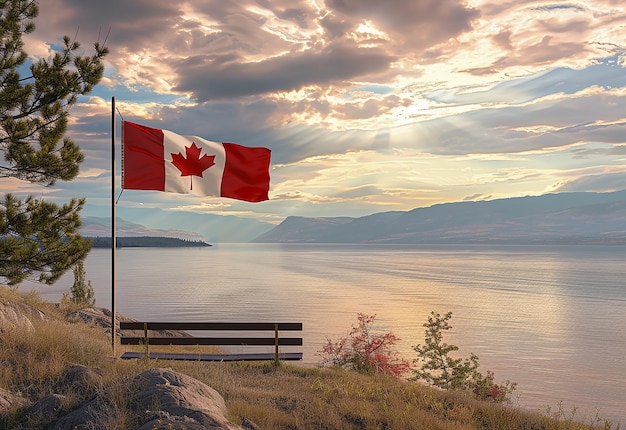 Photo du canPhoto du drapeau canadien drapeau national canadien