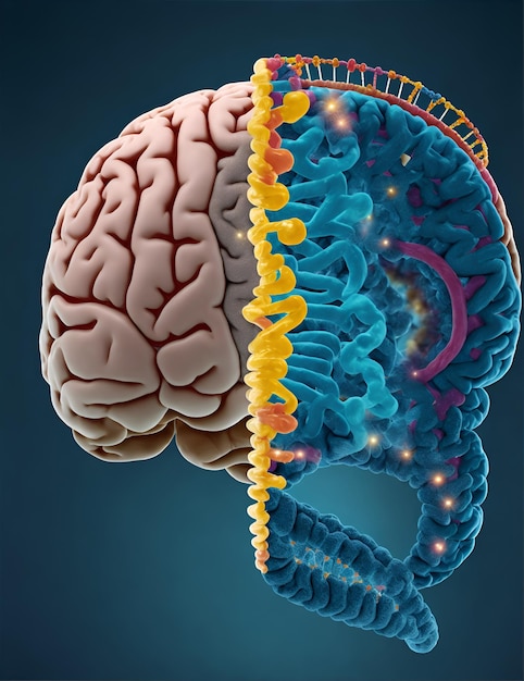 Photo du cerveau humain avec des zones étiquetées pour une meilleure compréhension