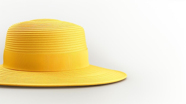 Photo photo du chapeau de soleil jaune isolé sur fond blanc