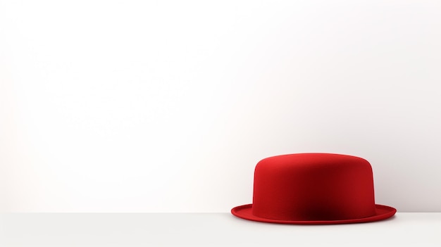 Photo du chapeau de tarte au porc rouge isolé sur fond blanc