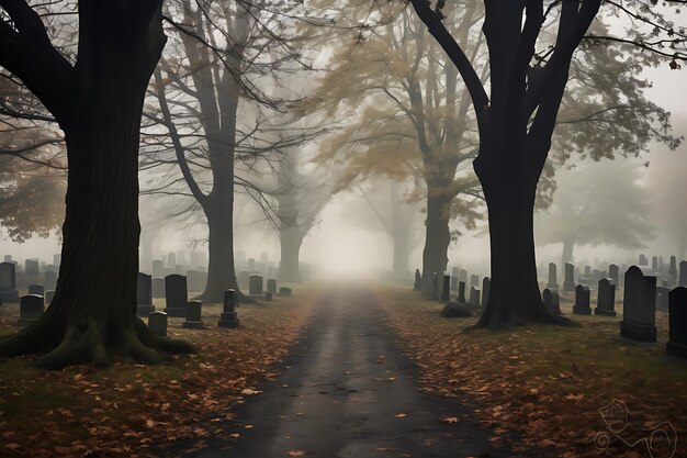 Photo du cimetière de Foggy avec des pierres tombales