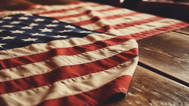 Photo du drapeau américain américain pour le jour du souvenir des états-unis et la fête des anciens combattants avec la fête du travail ou la célébrité du 4 juillet