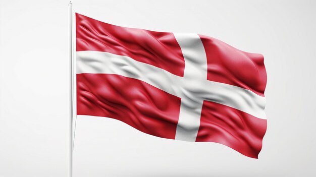 Une photo du drapeau du Danemark en pleine longueur