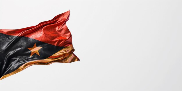 Photo photo du drapeau lumineux de l'angola sur fond blanc