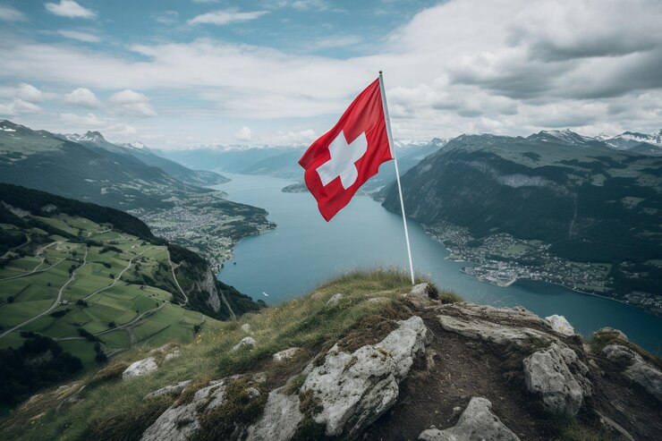 Photo photo du drapeau suisse