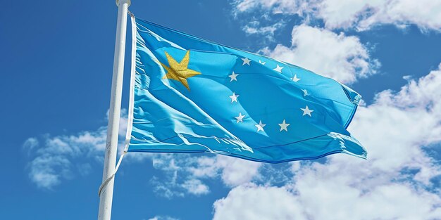 Photo du drapeau des Tuvalu sur fond blanc