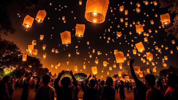 photo du festival des lanternes du festival Yi Peng Chiang Mai Thaïlande