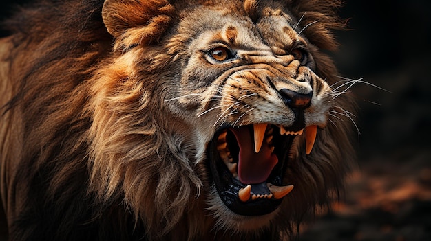 La photo du lion en colère