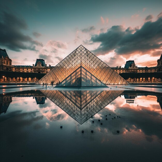 Photo photo du louvre à paris, en france