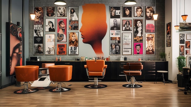 Photo une photo du mur de citations inspirantes d'un salon de coiffure