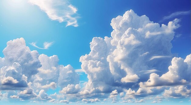 Photo du nuage de Cumulonimbus dans un ciel bleu vif par une journée ensoleillée prise d'en dessous