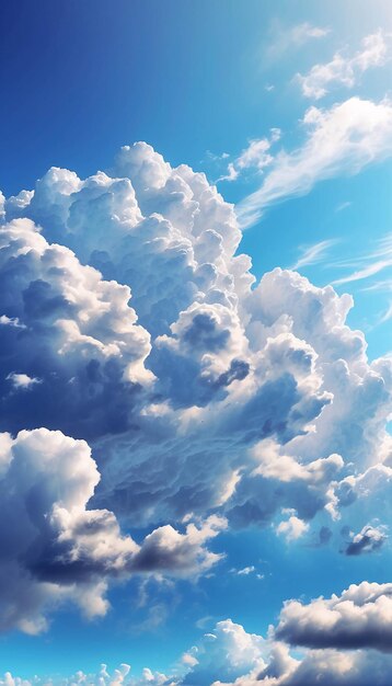 Photo du nuage de Cumulonimbus dans un ciel bleu vif par une journée ensoleillée prise d'en dessous